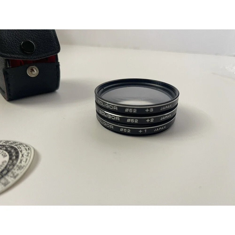 Vintage Soligor 55mm Close Up Macro +1 +2 +3 Lens Filter Set of 3 Original Case